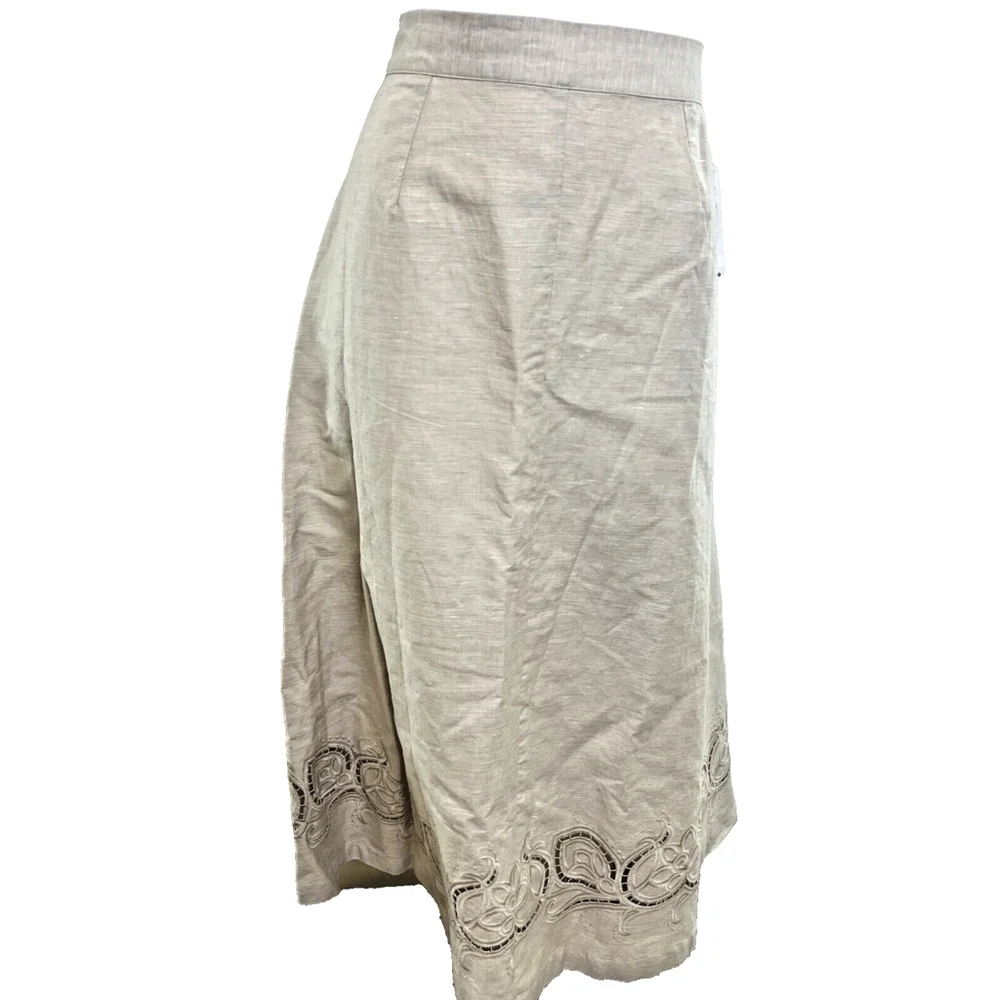 Pendleton Linen Cotton Blend Chino Skirt Size 12